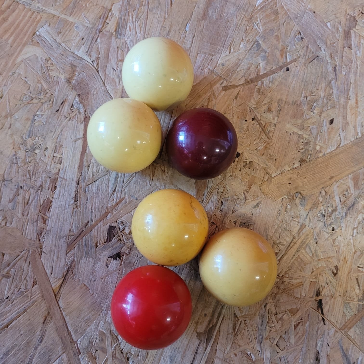 Set van 6 Biljartballen - Gebruikt, Sport en Fitness, Biljarten en Poolen, Ophalen of Verzenden, Gebruikt, Keu of Ballen