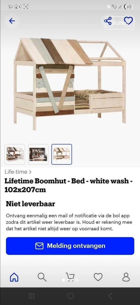 Hut bed, Ophalen, Zo goed als nieuw, Halfhoogslaper