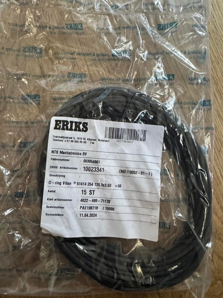 ERIKS O-ring Viton 51414 254 139,3x3,53, Ophalen of Verzenden