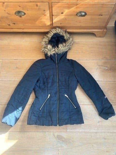 Winterjas H&M maat XS, Kleding | Dames, Jassen | Winter, H&M, Blauw, Ophalen of Verzenden, Zo goed als nieuw