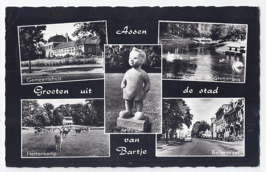 Assen gelopen oude ansichtkaart ( 834 ), Ophalen of Verzenden, 1920 tot 1940, Gelopen, Drenthe