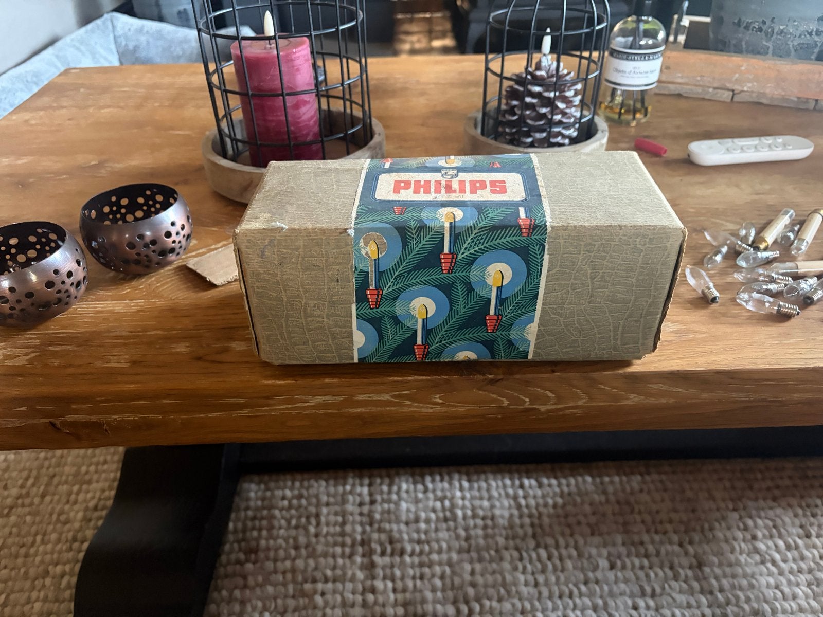 Oude philips kerstlampjes jaren 50/60, Ophalen of Verzenden, Gebruikt