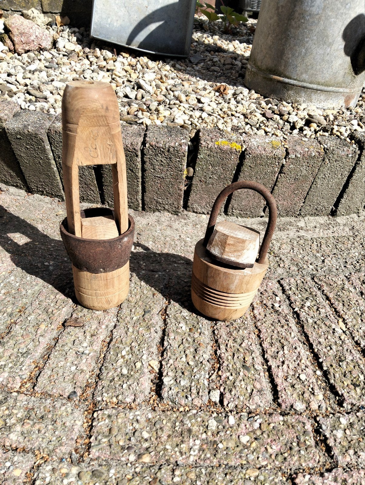 antieke houten zuigers voor waterpomp, Ophalen of Verzenden