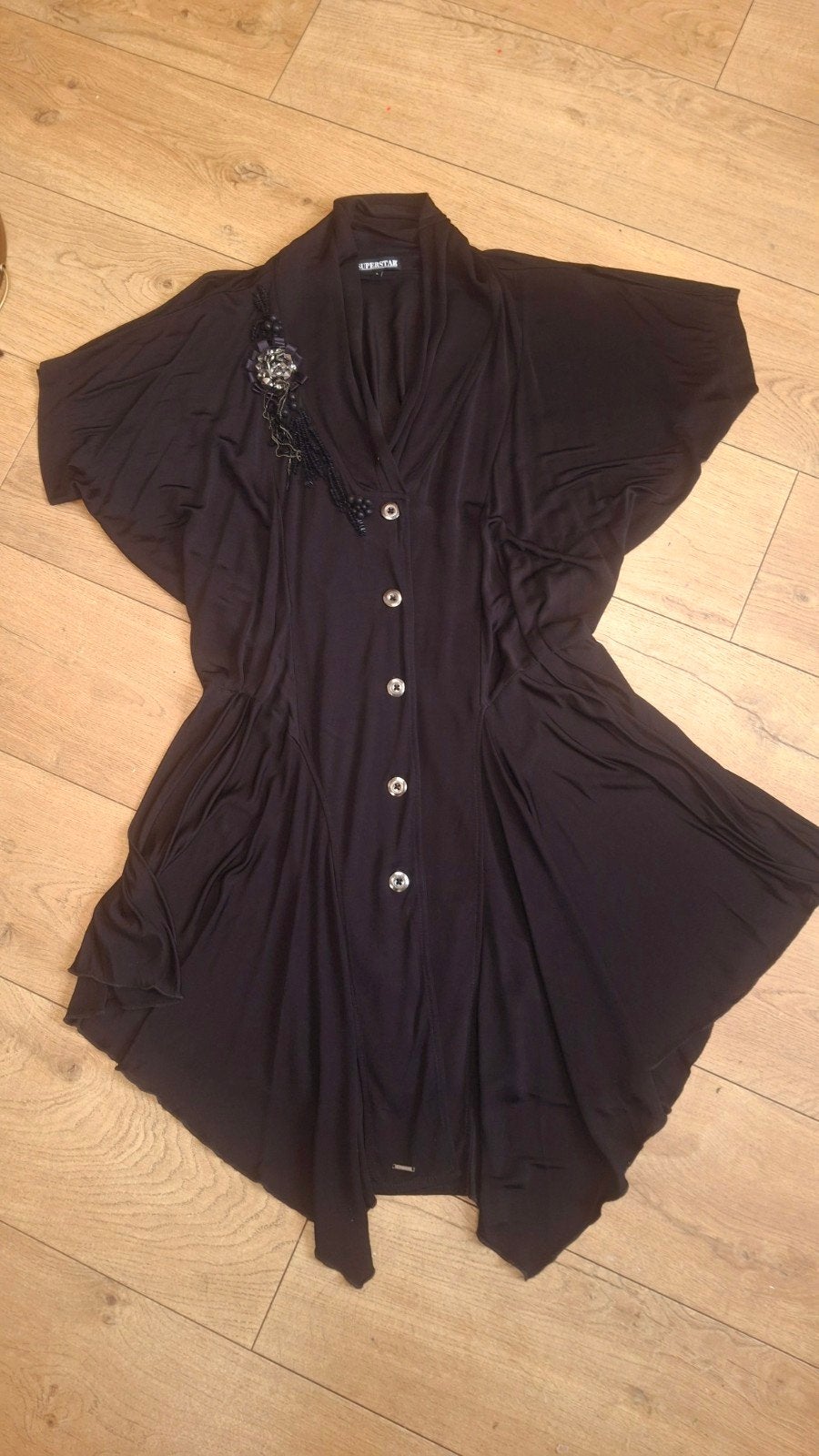 zwart jurkje Superstar mt l, Kleding | Dames, Jurken, Zwart, Maat 42/44 (L), Ophalen of Verzenden, Zo goed als nieuw