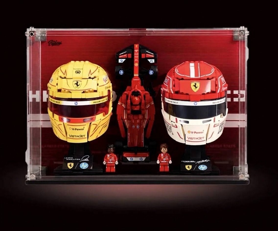 LEGO F1 Ferrari Team Helmets & Auto Display Case + sets, Overige thema's, Lego, Nieuw, Ophalen of Verzenden