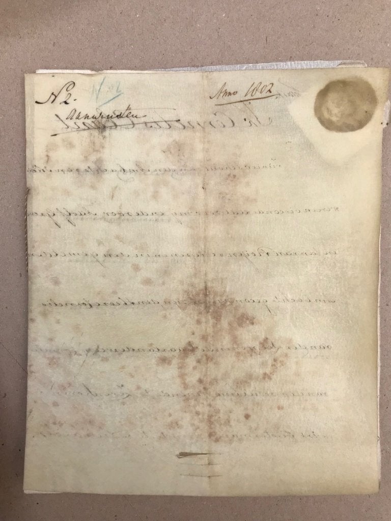 Perkamenten koopakte Nieuwveen, 1802, Ophalen of Verzenden, Gebruikt
