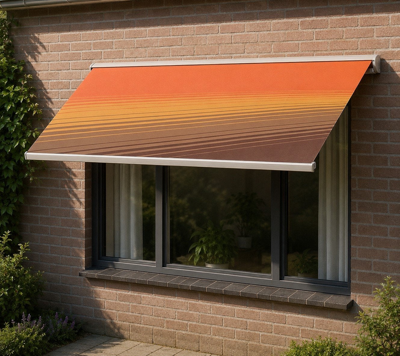 zonnescherm knikarm  retro origineel doek, Tuin en Terras, Ophalen, Gebruikt, Knikarmscherm