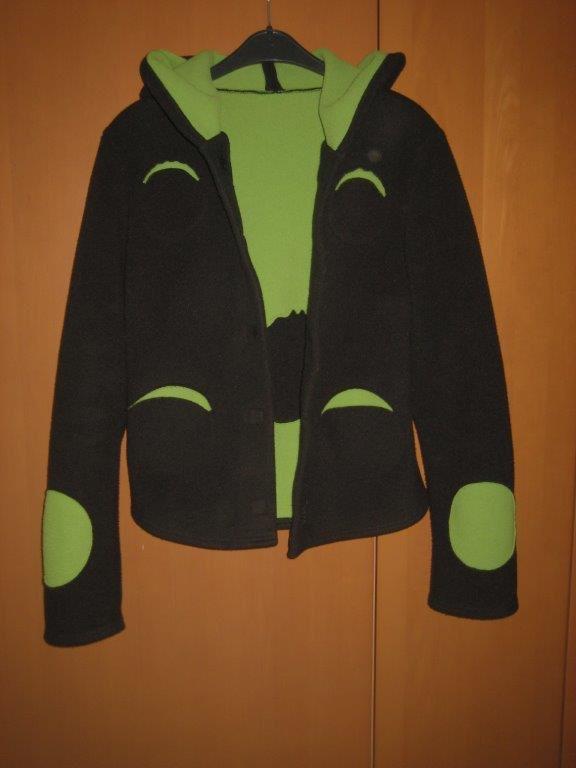 Heerlijk warm fleece vest-jasje met sjaal BORIS S/M snazzeys, Verzenden, Zwart, Nieuw, Jasje