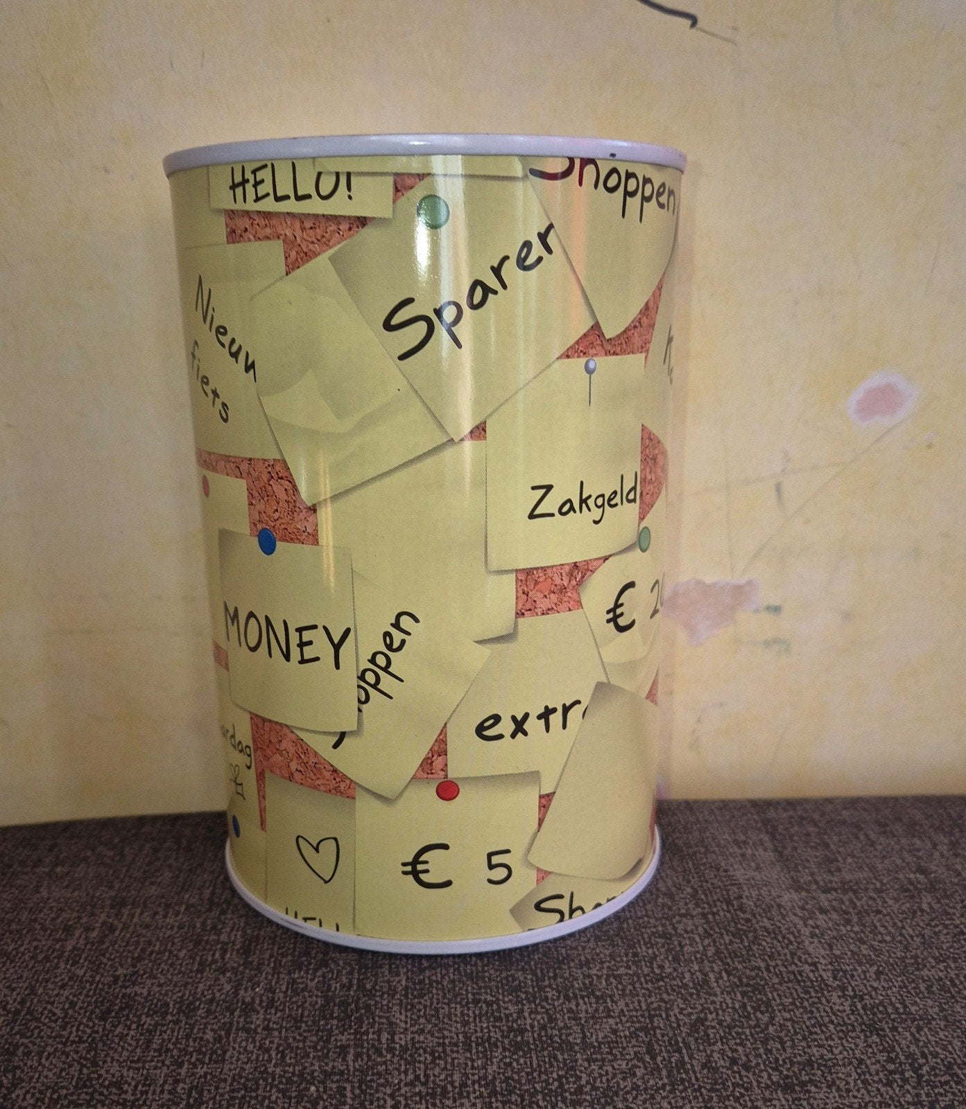 Mooie blikken spaarpot. Onbeschadigd. Made inItaly, Verzamelen, Spaarpotten, Ophalen of Verzenden, Zo goed als nieuw, Metaal of Blik