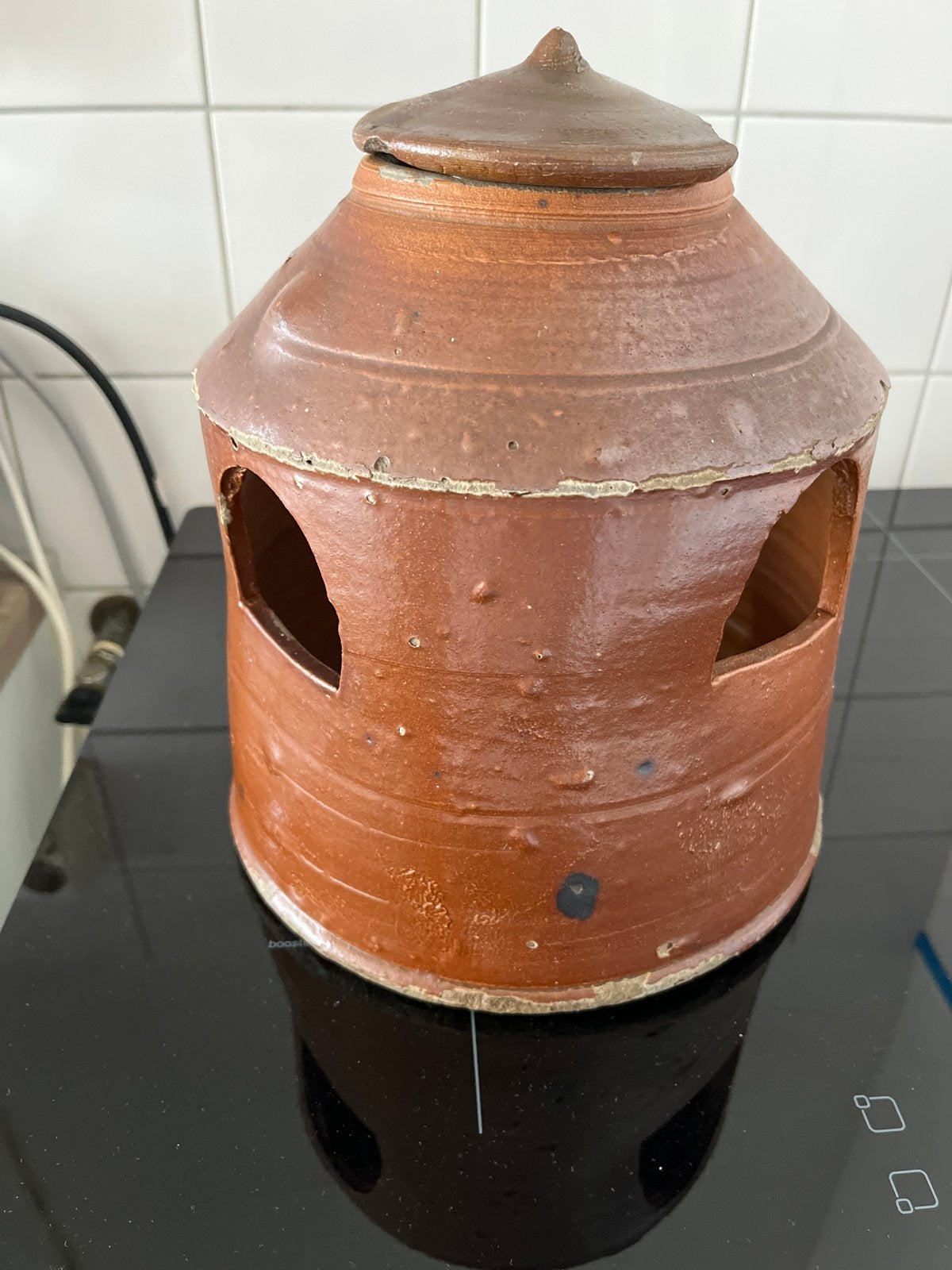 Antieke voerbak/waterbak voor duiven - 25cm hoog, Ophalen of Verzenden
