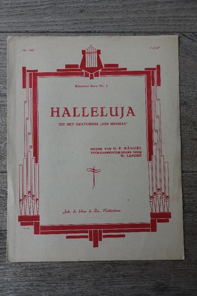 Halleluja uit het oratorium 'der messias' voor orgel, Gebruikt, Ophalen of Verzenden, Religie en Gospel, Artiest of Componist