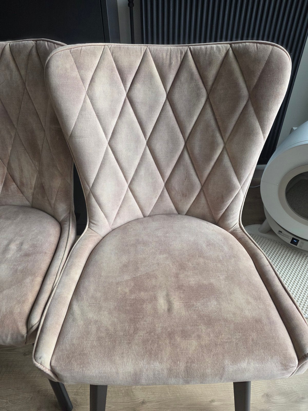 6x Urban Sofa eetkamerstoelen van velvet stof, Huis en Inrichting, Luxe, Ophalen of Verzenden, Zo goed als nieuw, Stof