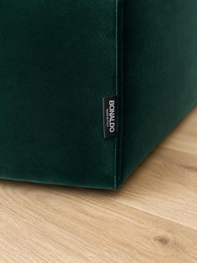 BONALDO merk bank design 2 - 3 zits donkergroen velvet luxe, 100 tot 125 cm, 150 tot 200 cm, Ophalen of Verzenden, Stof
