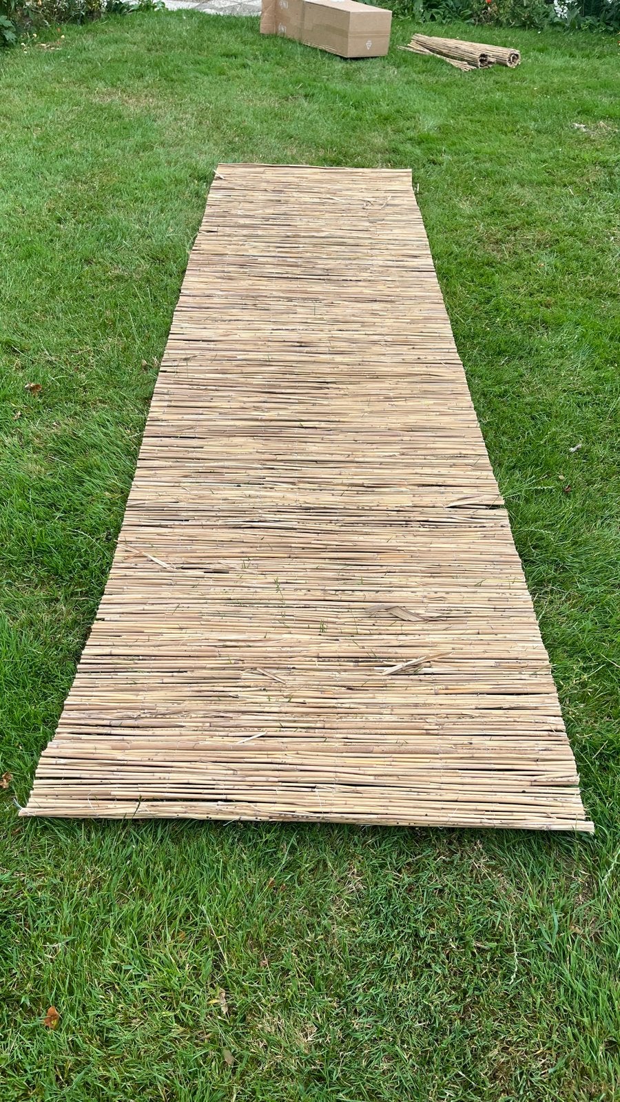 Rietmat / tuinscherm 8-10mm, 1 x 3,9 meter RVS draad, Ophalen, Overige materialen, Nieuw, 3 tot 6 meter