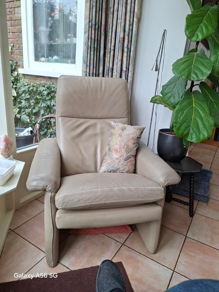 Leren fauteuil. Perida design stoel XL, Huis en Inrichting, Fauteuils, Ophalen, Gebruikt, 75 tot 100 cm, 50 tot 75 cm