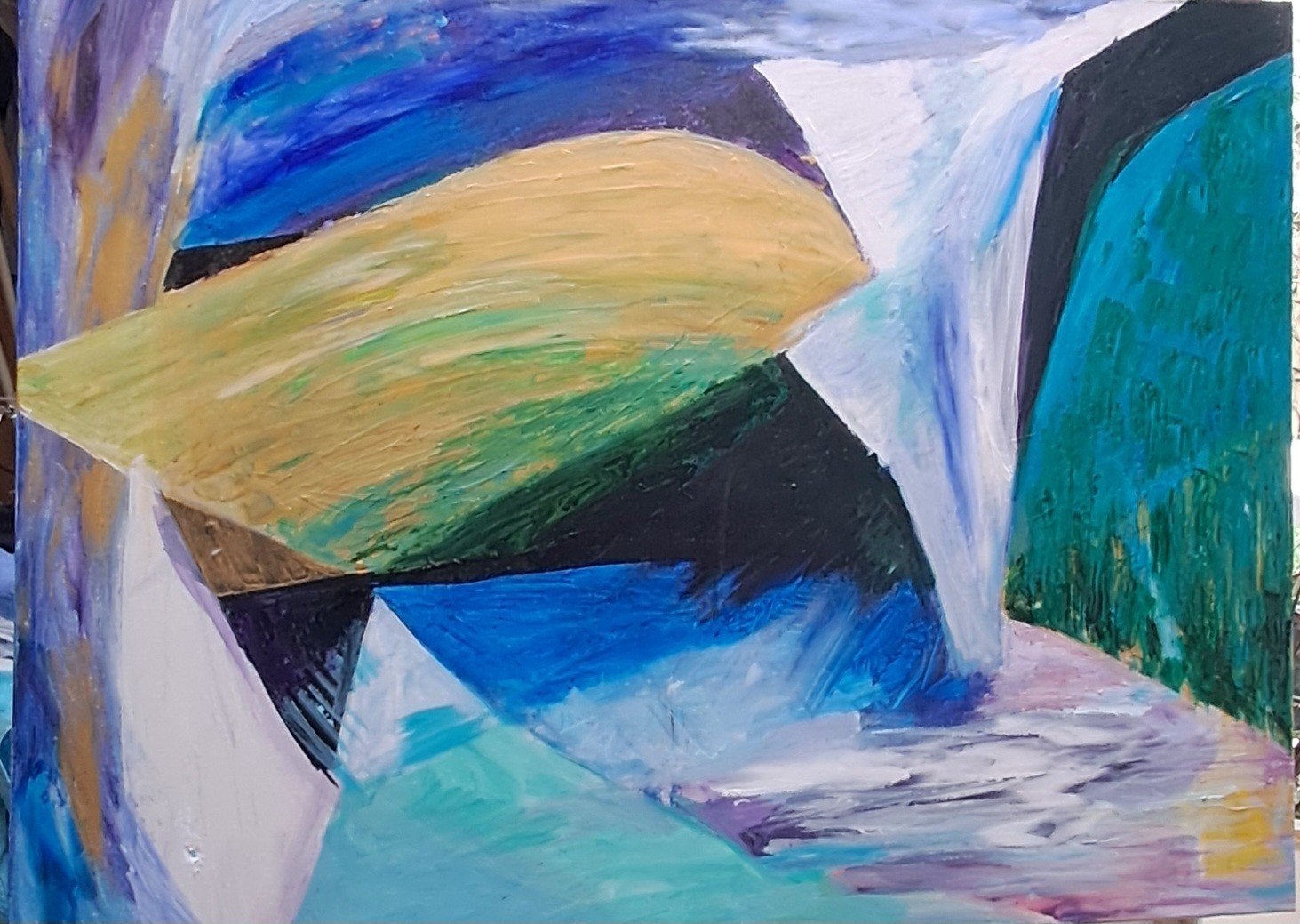 Abstract werk - Gemengde techniek 60x80cm, Ophalen of Verzenden