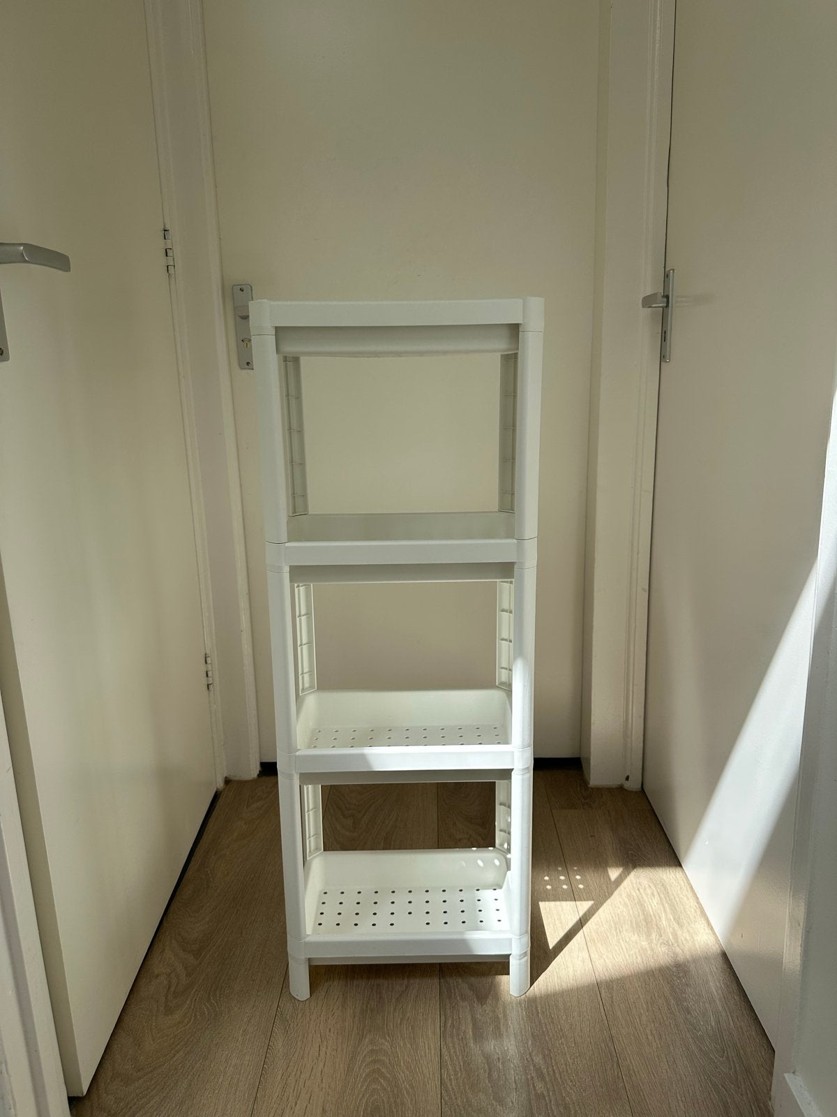 Witte opberg trolley / utility cart met 4 planken, Ophalen, Gebruikt