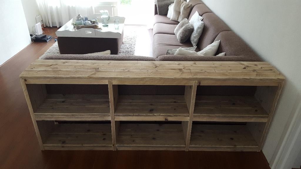 Unieke kwaliteit sidetable van steigerhout elke maat en vorm, Ophalen, Nieuw, 200 cm of meer, 25 tot 50 cm