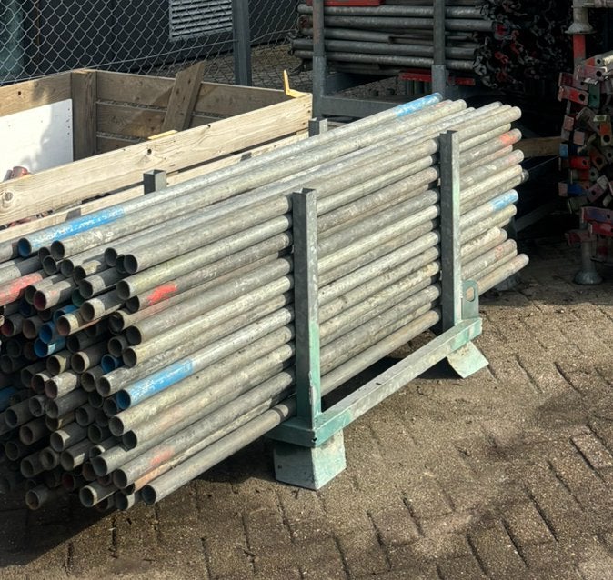 Steigerbuizen - 200 cm - grote partij - Gebruikt - 48.3 mm, Ophalen, Gebruikt, Gevelsteiger, 2 tot 5 meter