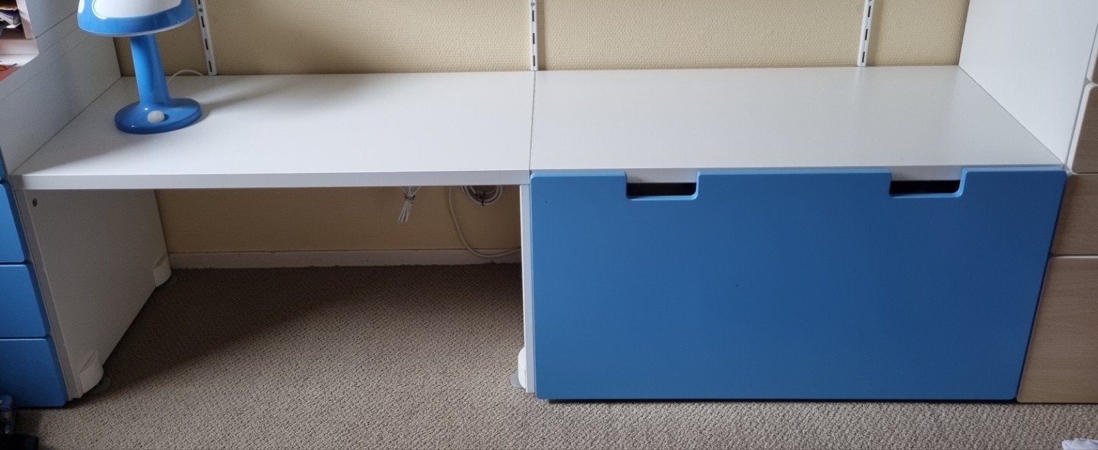 IKEA SMÅSTAD bank en speelgoedkist met bank blauw (STUVA), Ophalen, Gebruikt, IKEA, Blauw