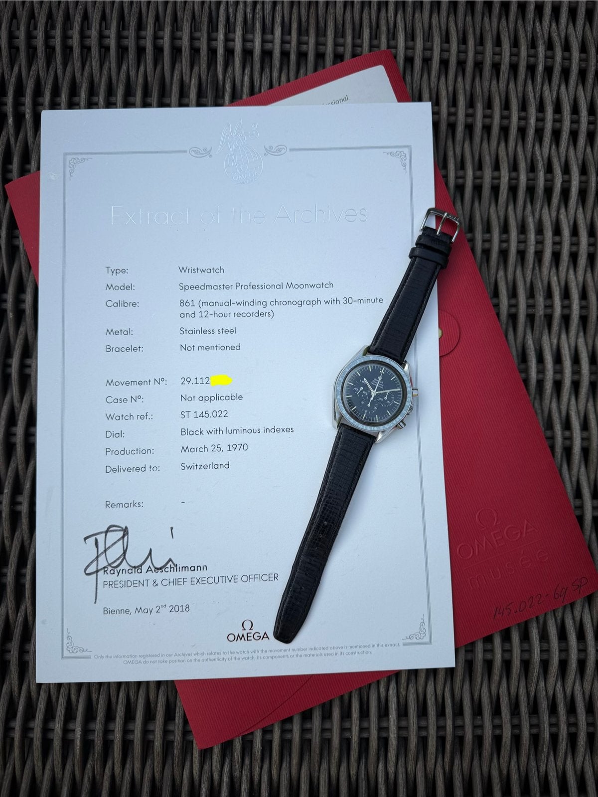 Omega Speedmaster 145.022-69 | Omega Extract | Tritium, Ophalen, Staal, Met bandje, Polshorloge