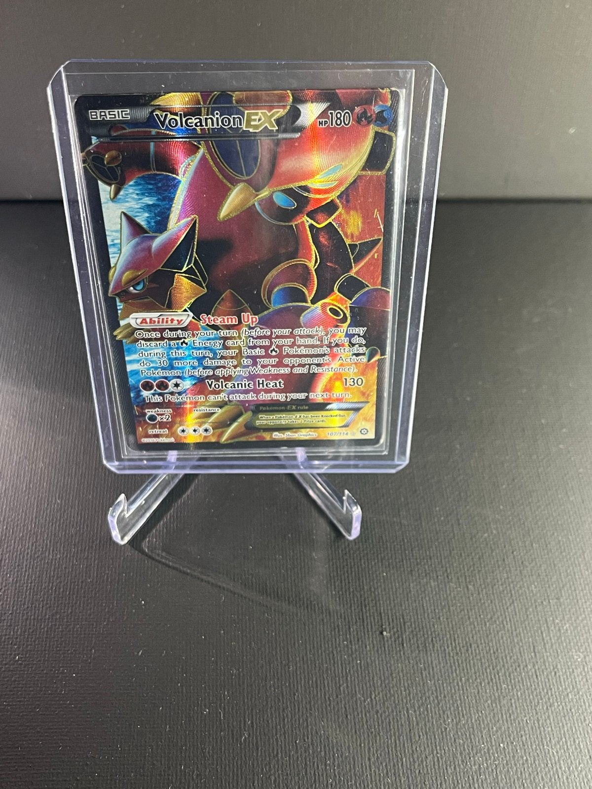 Volcanion EX Pokémon Kaart (Basic, HP180), Ophalen of Verzenden, Zo goed als nieuw, Losse kaart