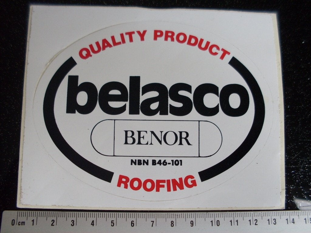 sticker belasco benor roofing logo, Verzenden, Zo goed als nieuw, Bedrijf of Vereniging