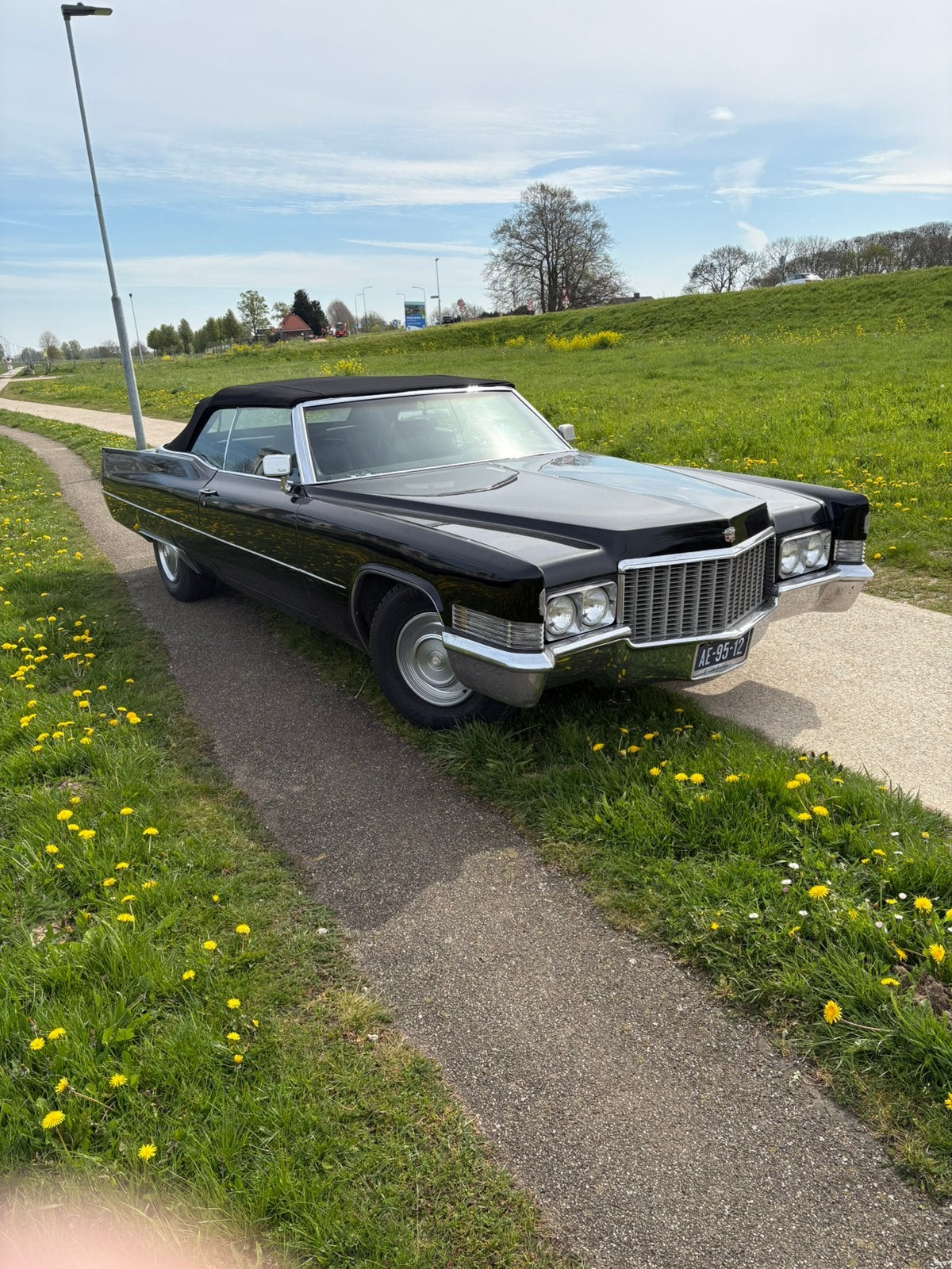 Te koop Cadillac convertible de ville 1970, Auto's, Oldtimers, Zwart, Cabriolet, Zwart, Leder