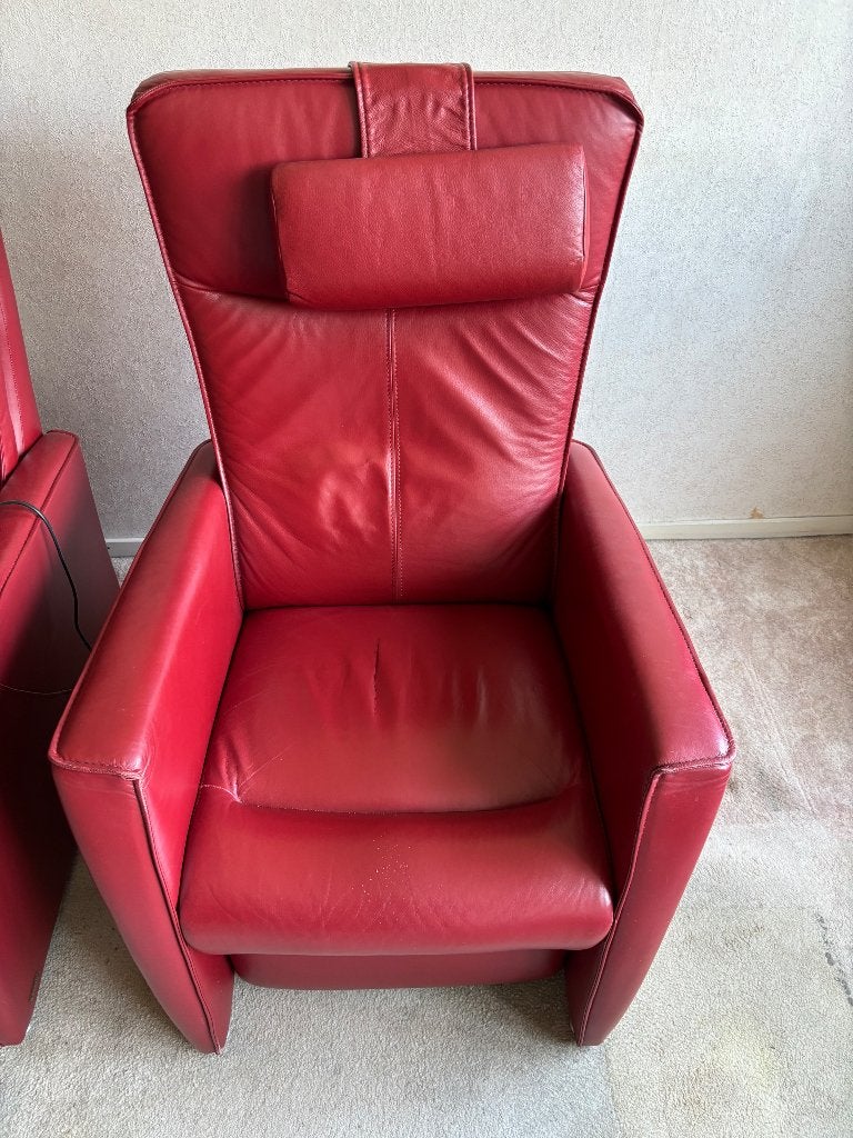 Roodleren fauteuils, Ophalen, Gebruikt, Twee, Klassiek