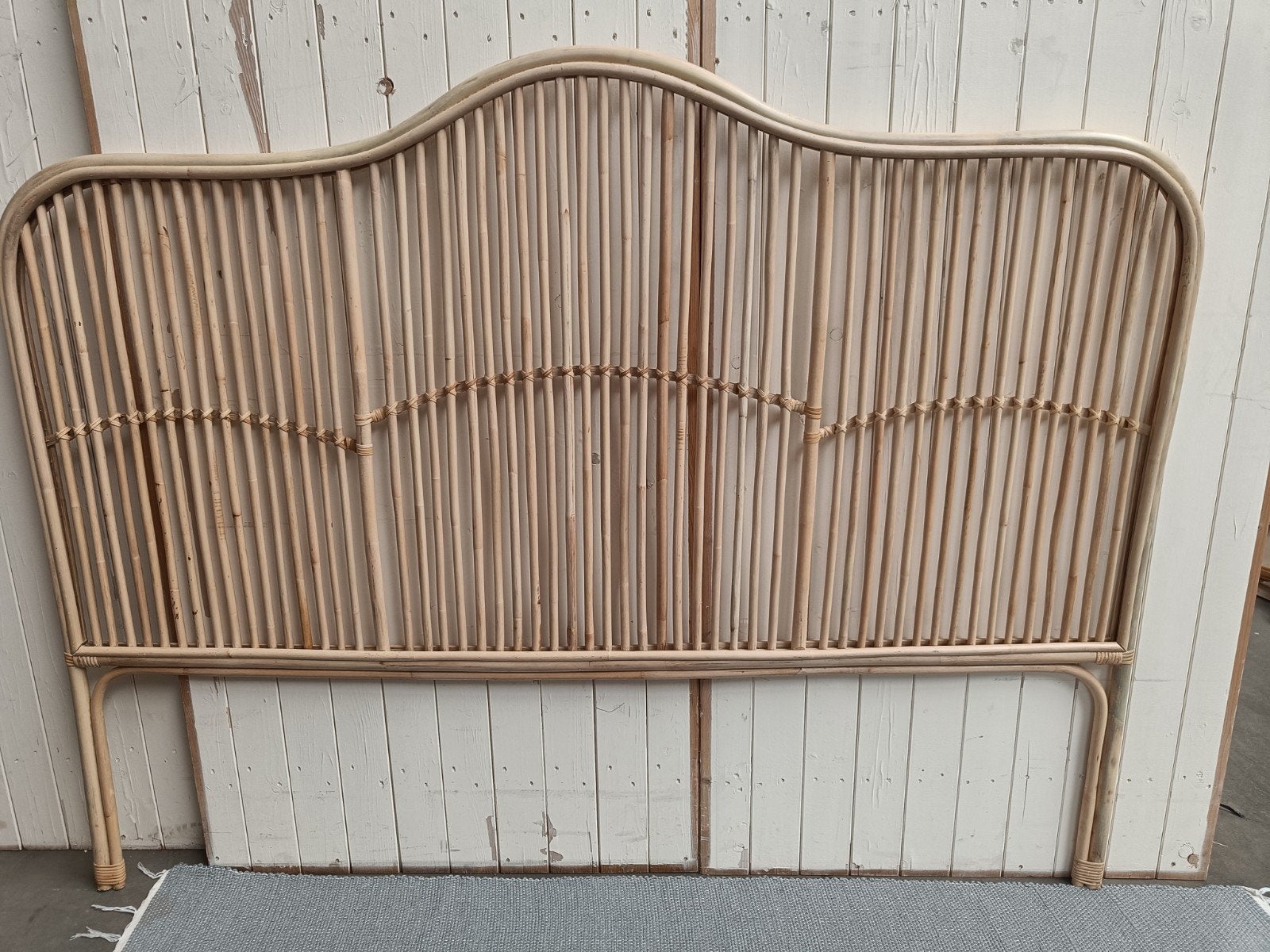 Rotan hoofdbord 180 cm rattan hoofdeinde bamboe bed boho, Ophalen, Beige, 180 cm, Overige maten
