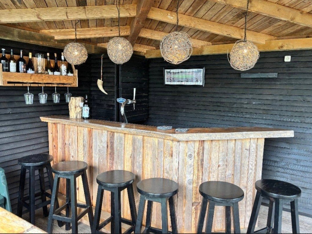 Unieke sfeervolle houten overkapping - gratis af te halen, Ophalen of Verzenden, Gebruikt, Tuinpaviljoen