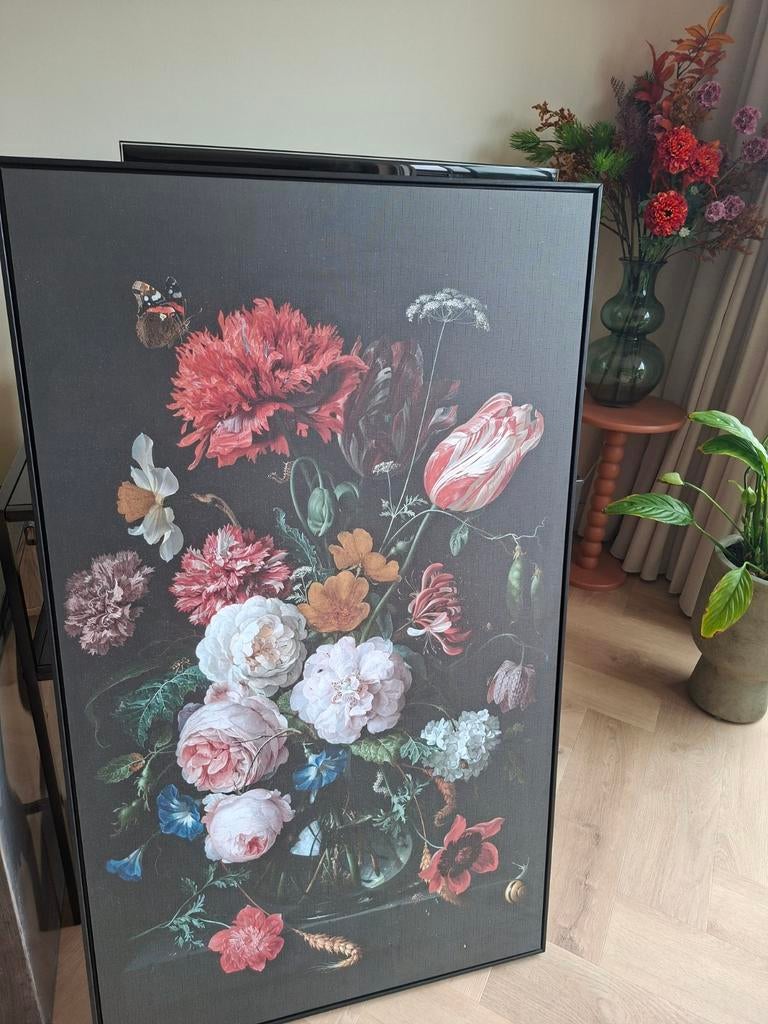 Prachtige Bloemenstilleven Canvas Schilderij, Ophalen, Zo goed als nieuw, Schilderij, 75 cm of meer