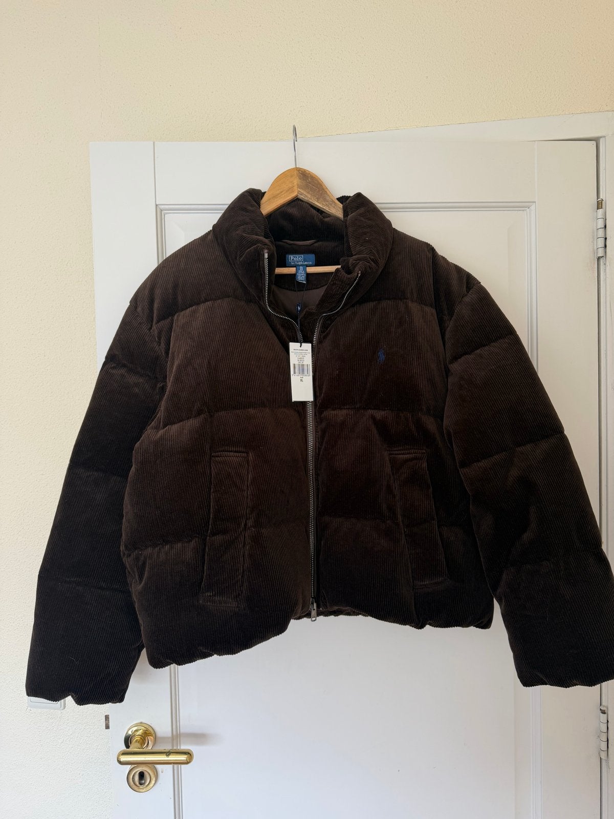 Polo Ralph Lauren Corduroy Puffer Jacket Bruin XL, Ophalen of Verzenden, Nieuw, Maat 46/48 (XL) of groter, Bruin