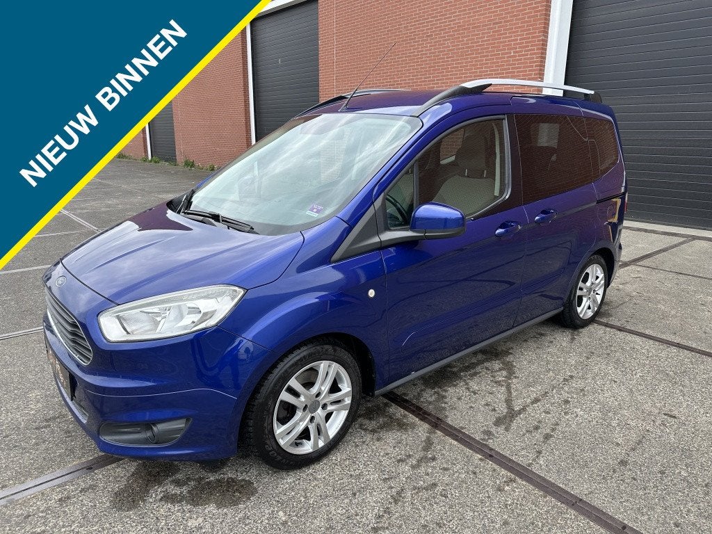 Ford Tourneo Courier 1.0 Titanium (bj 2015), Auto's, Dealer onderhouden, Gebruikt, Blauw, Origineel Nederlands