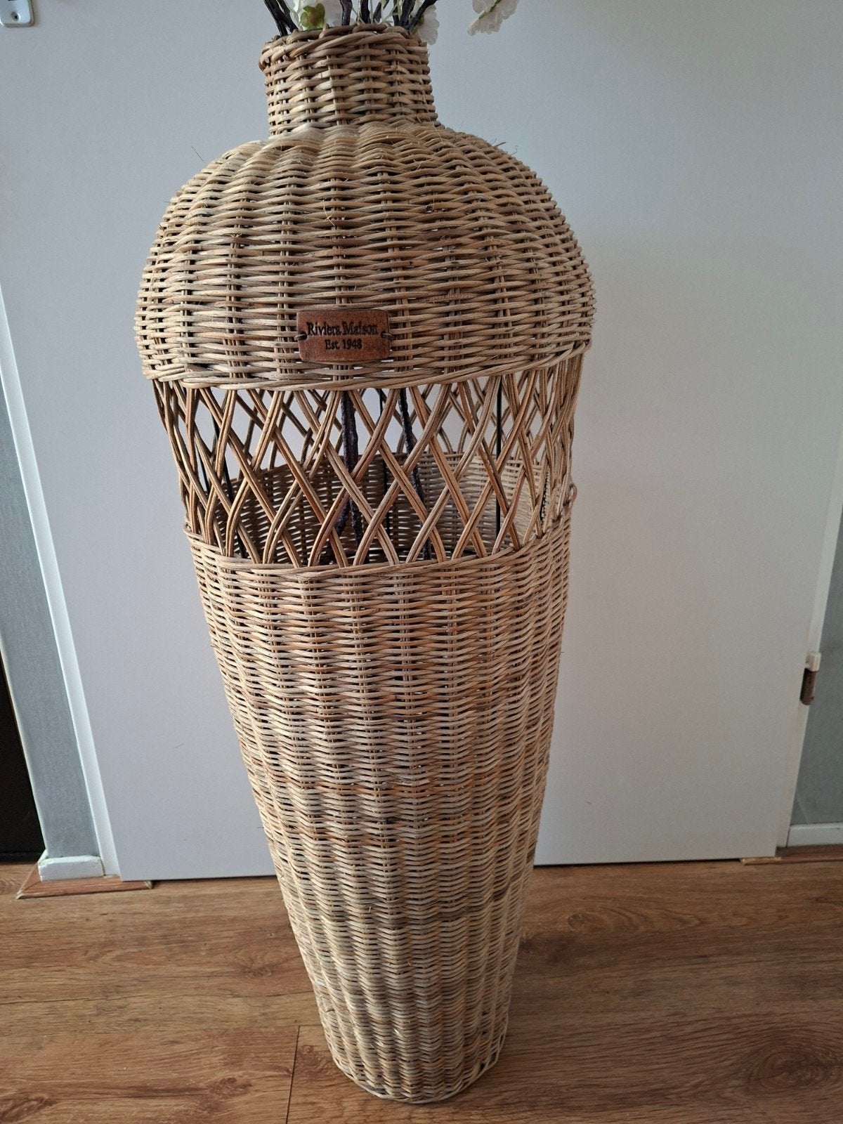riviera maison rattan vaas groot, Ophalen, Zo goed als nieuw