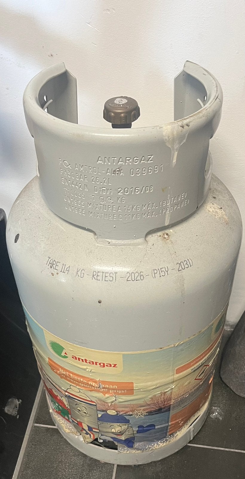 Gasfles propaan handig voor terrasverwarmer of bbq- halfvol, Ophalen, Zo goed als nieuw