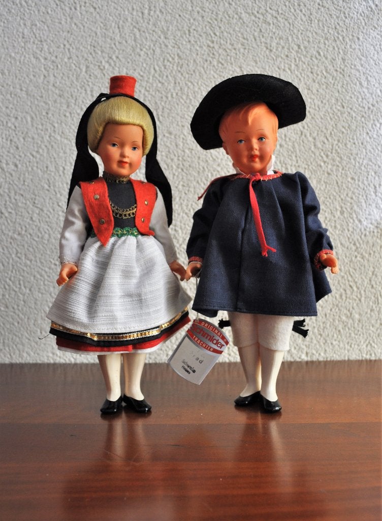 Vintage Celluloid Schmider Schwalm Hessen Pop Poppen 1960s, Ophalen of Verzenden, Zo goed als nieuw, Pop