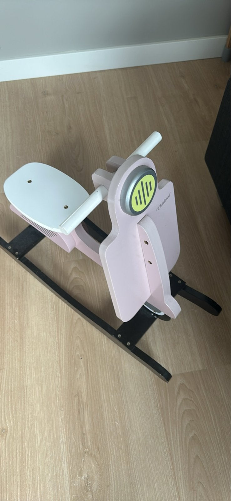 Schommel scooter - Roze houten loopfiets, Ophalen, Gebruikt, Overige typen