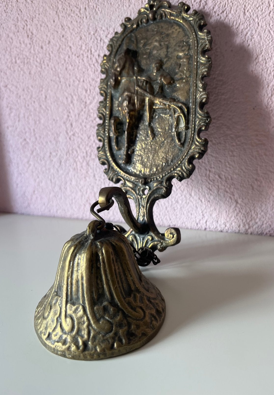 Klassieke zware bronzen bel met klepel, Ophalen of Verzenden