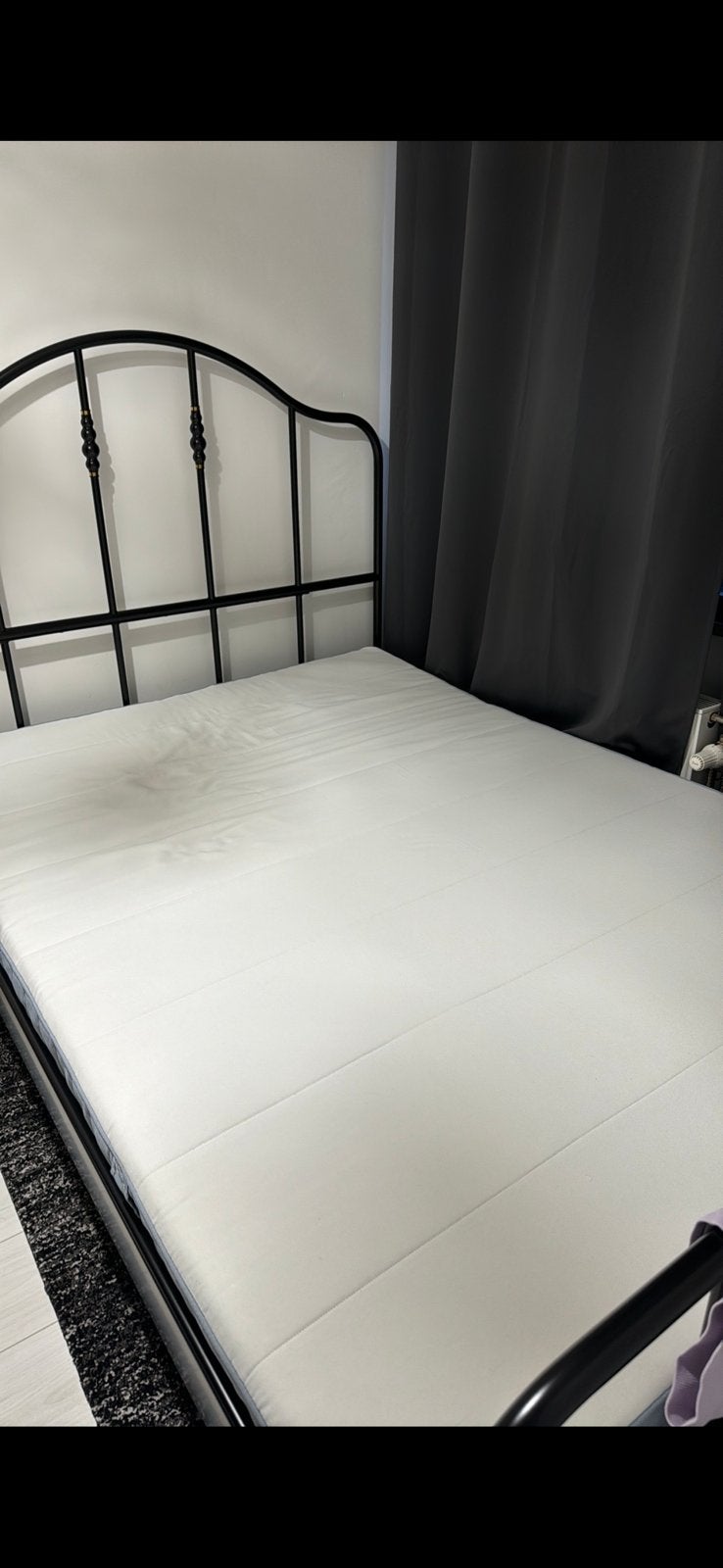 Bed ikea, Ophalen, Zwart, Tweepersoons, 140 cm