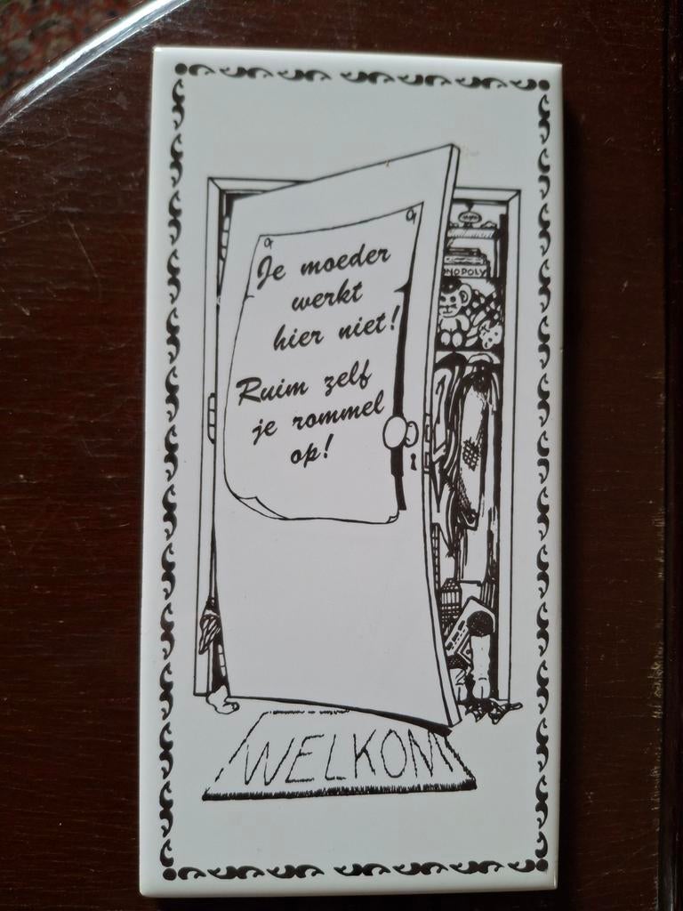 Vintage Sphinx Tegel: "Je moeder werkt hier niet!", Ophalen of Verzenden