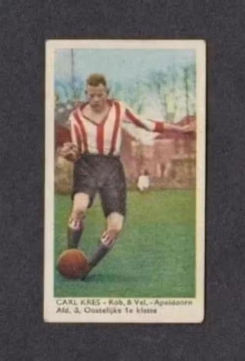 Voetbalplaatje Carl Kres Robur et Velocitas Apeldoorn., Ophalen of Verzenden, Zo goed als nieuw