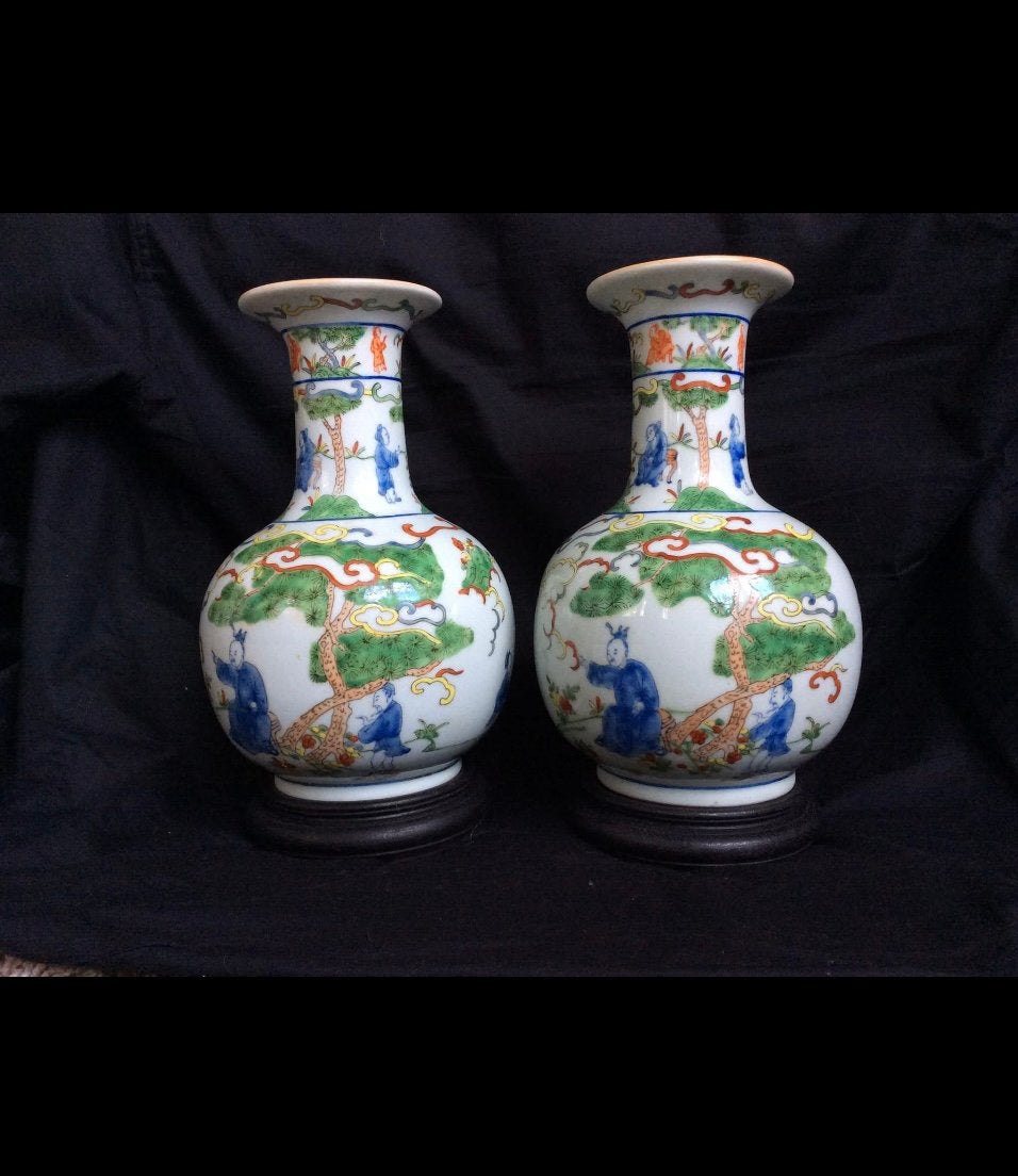 antieke Chinese Chinees Vazen fmille verte, Ophalen of Verzenden