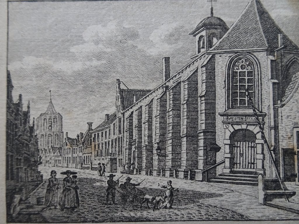 Gravure De Westerkerk te Leeuwarden, KF Bendorp 1793, Antiek en Kunst, Ophalen of Verzenden, Gravure, Origineel