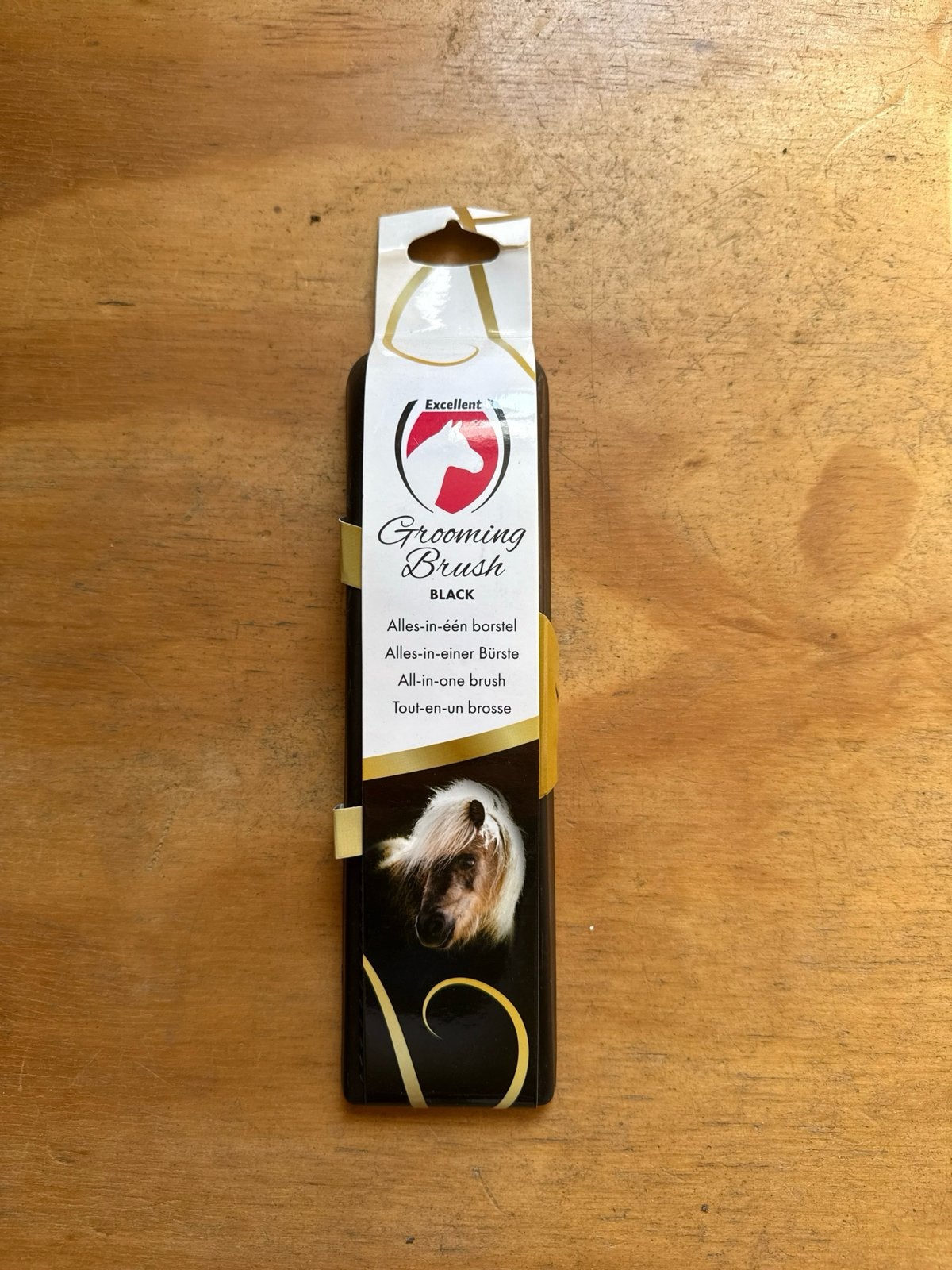 Excellent horse grooming brush zwart, Ophalen of Verzenden, Nieuw