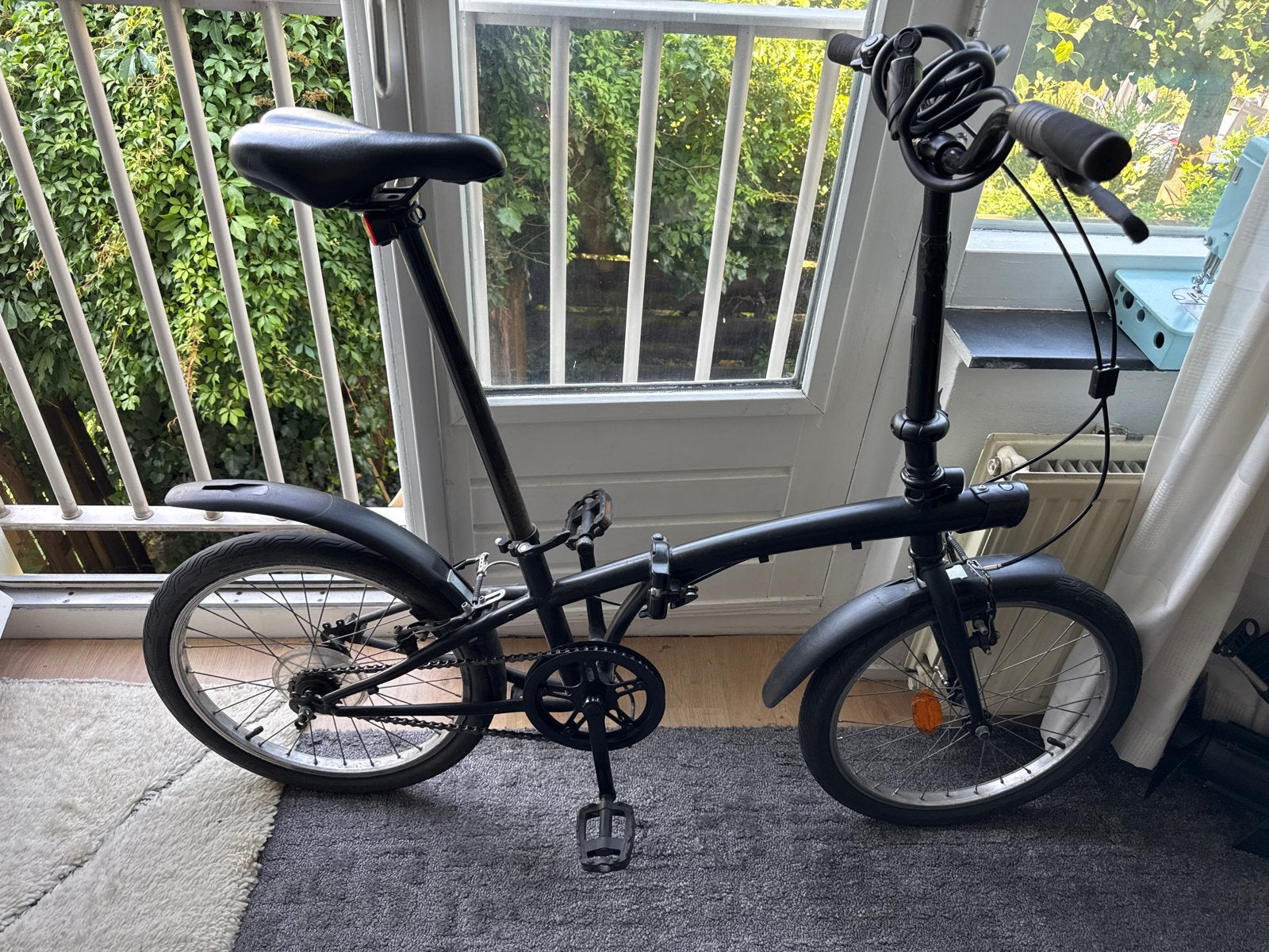 Btwin vouwfiets 1 speed met slot en verlichting, Fietsen en Brommers, 20 inch of meer, Gebruikt, Velgrem, Versnellingen