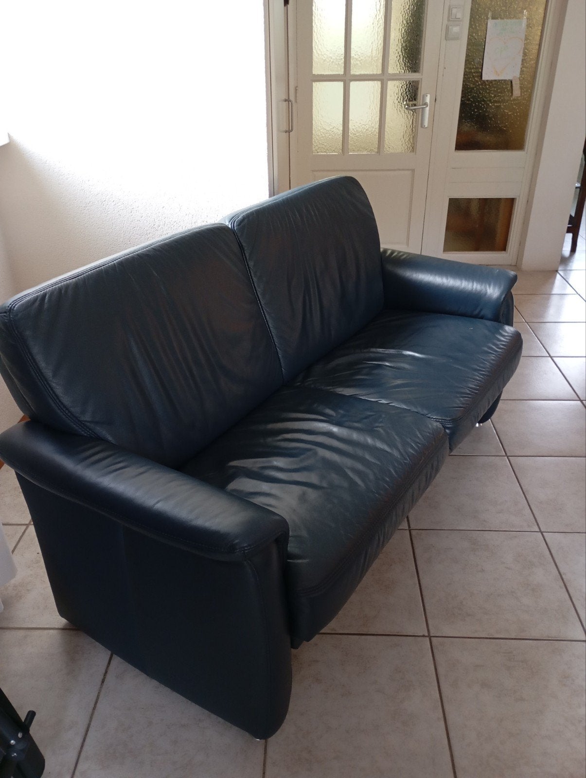GRATISComfortabele 2-zitsbank en 2,5 zits bank van leer met, Ophalen, Gebruikt, 150 tot 200 cm, Tweepersoons