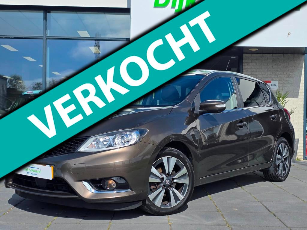 Nissan Pulsar 1.2 DIG-T Tekna – Automaat– Leer – 360°, Auto's, Euro 5, Gebruikt, 4 cilinders, Bruin