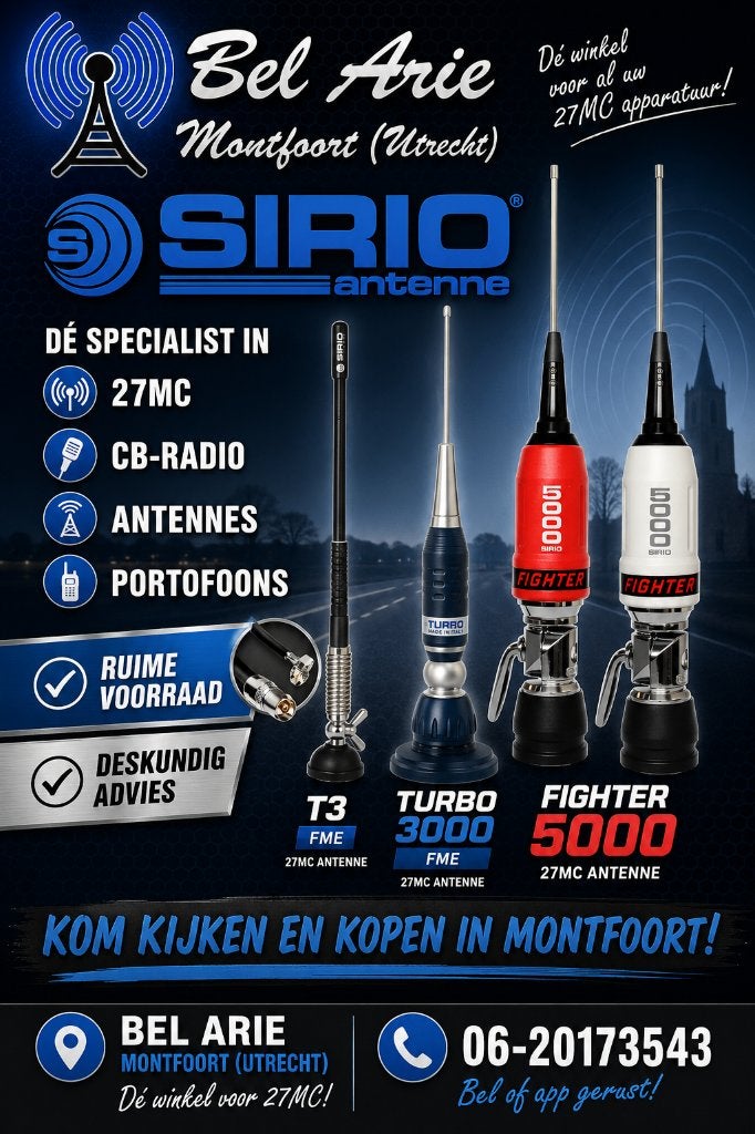 SIRIO FIGHTER PERFORMER 5000 RG58 DEMONS RED, Telecommunicatie, Antennes en Masten, Ophalen, Nieuw, Antenne