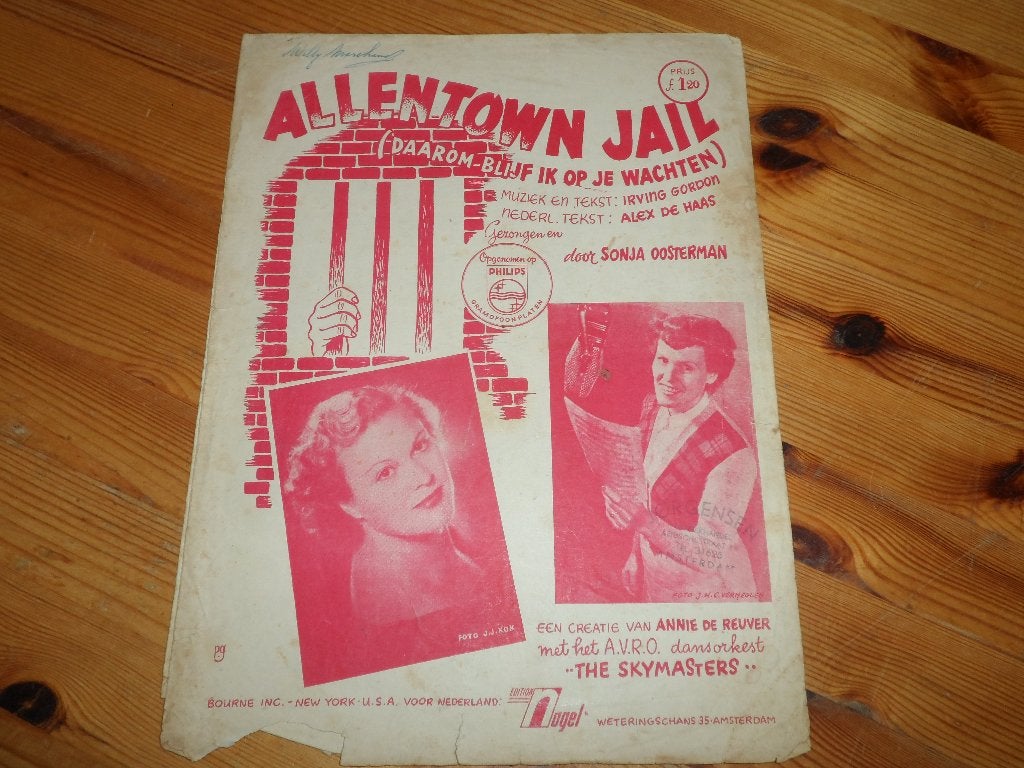 Allentown jail - irving gordon, Gebruikt, Gitaar, Ophalen of Verzenden, Artiest of Componist